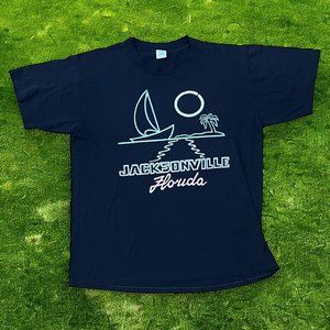 Vintage 1985 Jacksonville Florida Black T Shirt Jerzees Tag Single Stitch XL